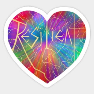 Resilient Rainbow Kintsugi Heart Sticker